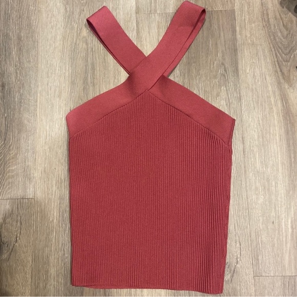 Aritzia Babaton Sculpt Criss Cross Tank Sundried Red - Small - Picture 4 of 7
